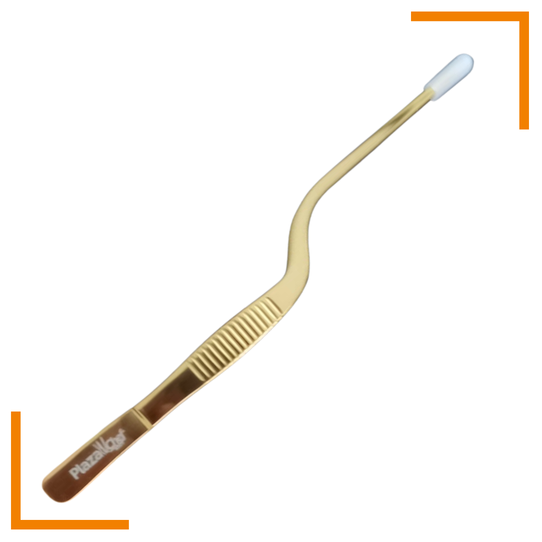 Pinza emplatado 14cm curva Dorada