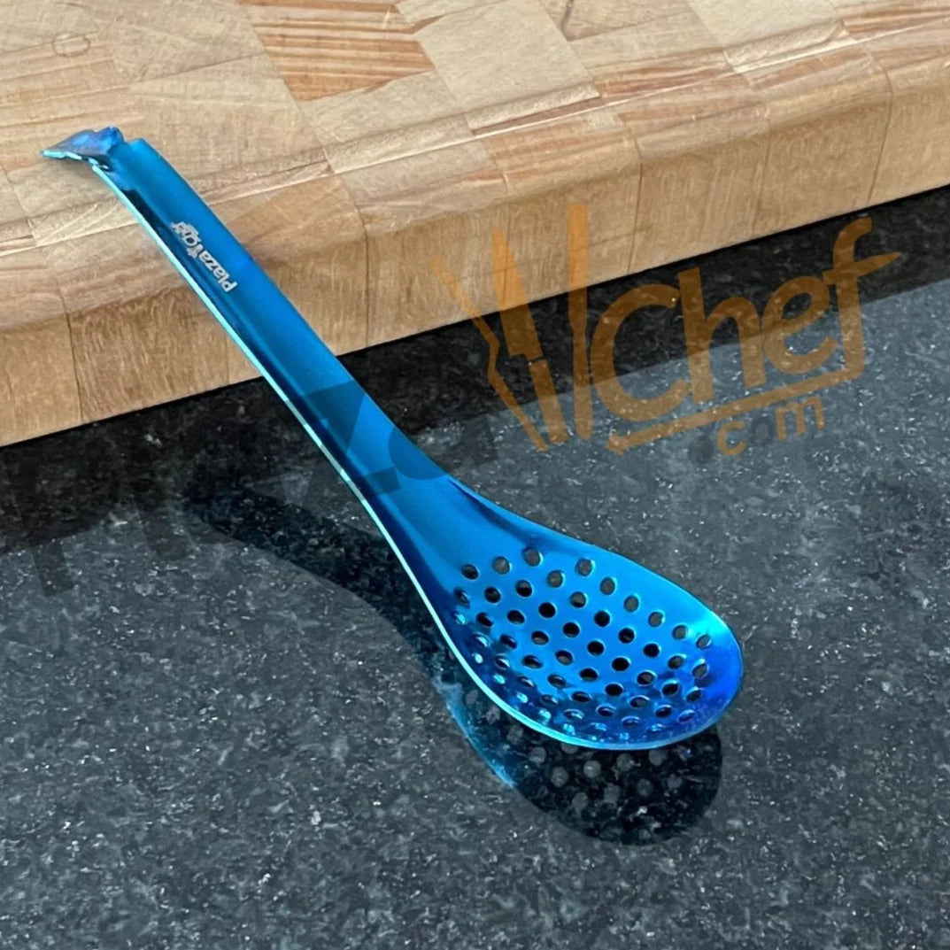 Cuchara esferificación azul